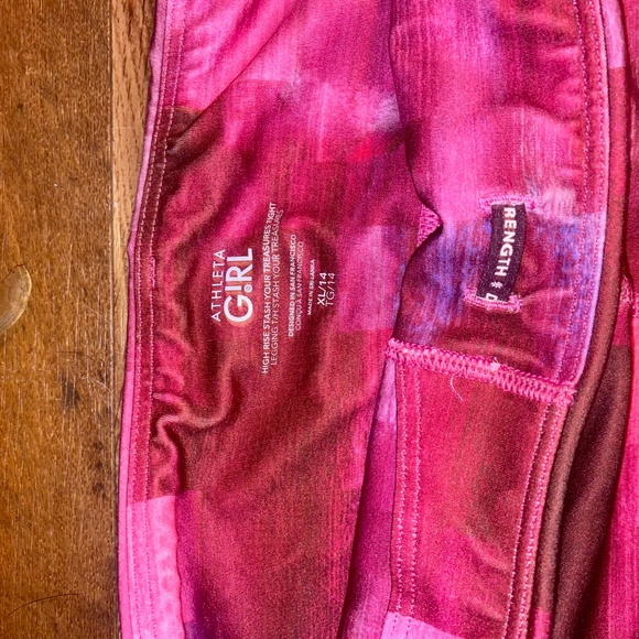Athleta High Rise Stash Your Treasures Tight / Legging NWT XL/14 Pink/Red - Picture 4 of 5